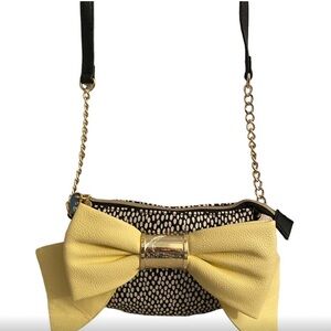 Betsey Johnson Yellow Bow Crossbody Bag